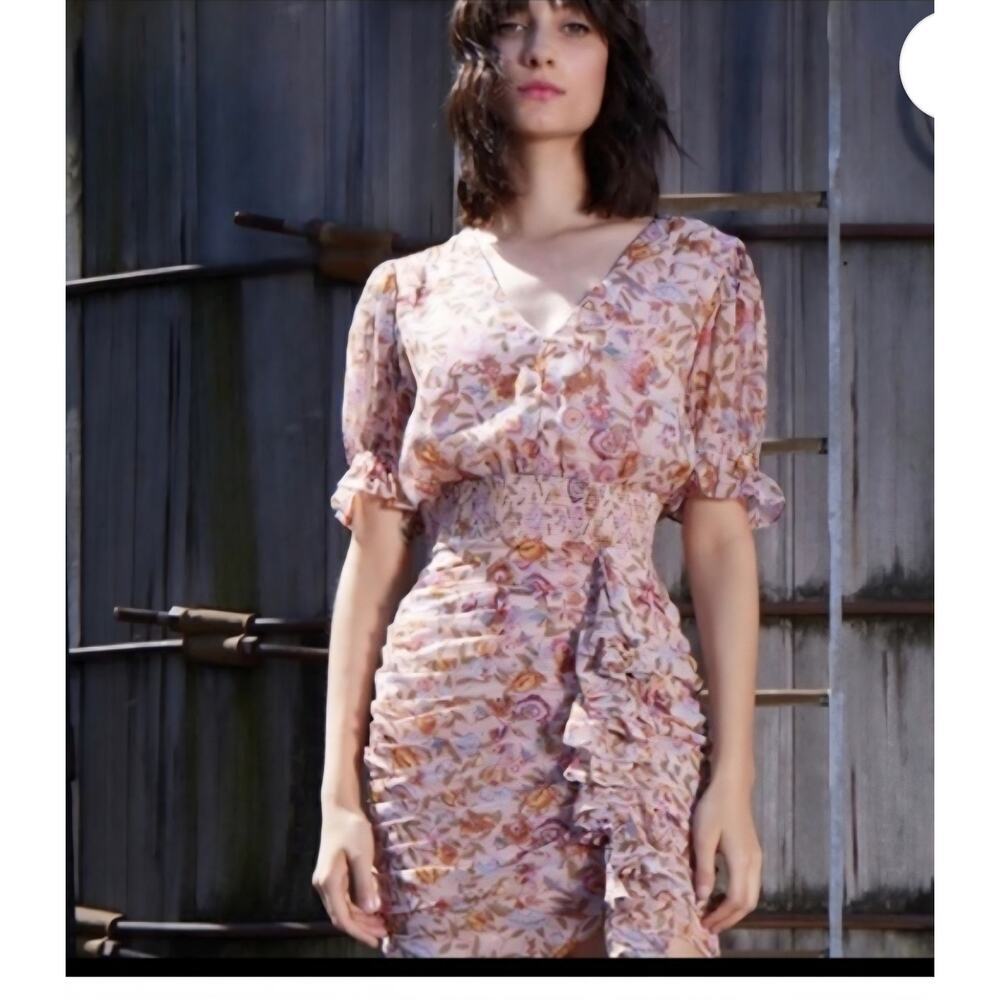 Walter Baker Mars‎ Floral Ruched Mini Dress Size: 4